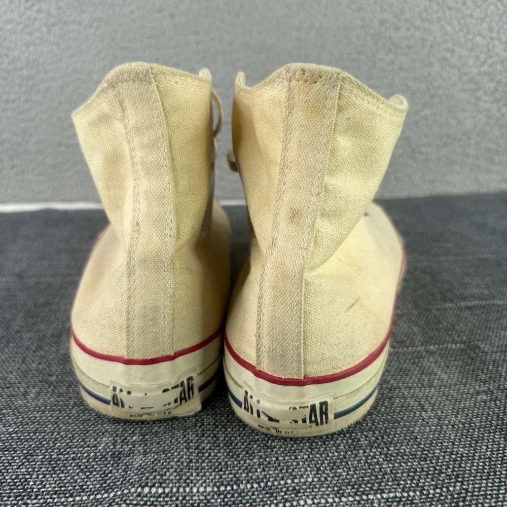 Vintage Made in USA Converse Chuck Taylor High Top Size 11 Natural Cream 90s